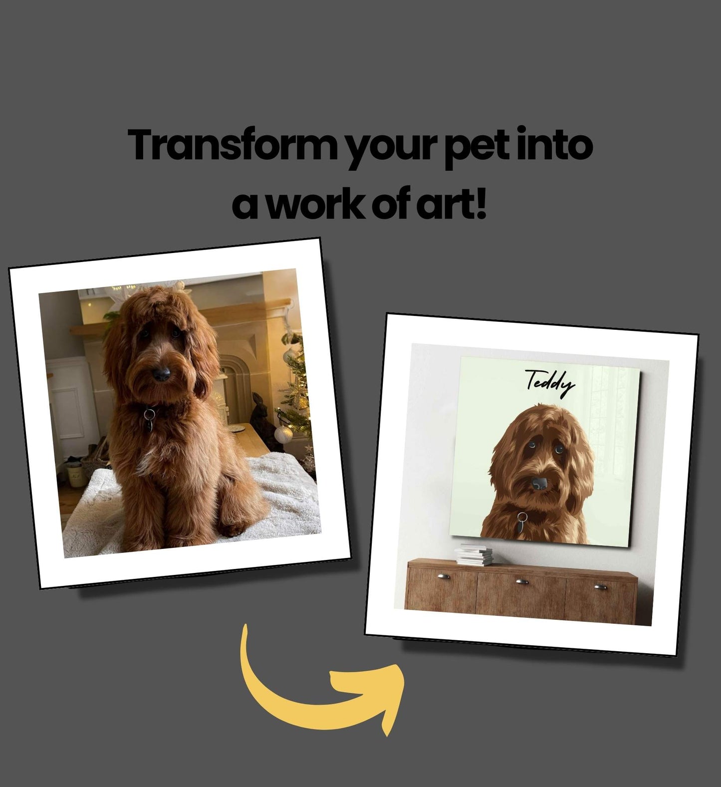 Pet Portrait Glass Wall Art - Realistic