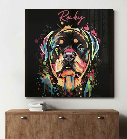 Pet Portrait Glass Wall Art - Paint
