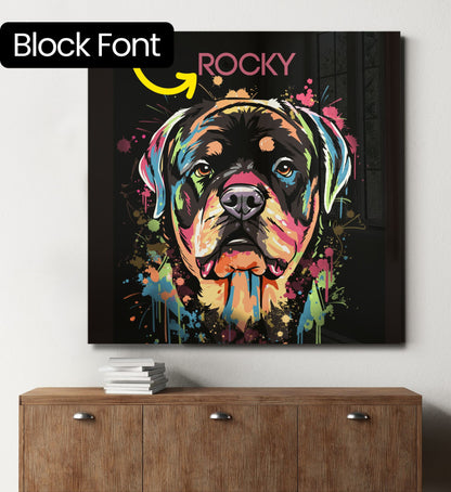 Pet Portrait Glass Wall Art - Paint