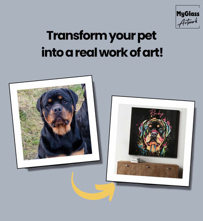 Pet Portrait Glass Wall Art - Paint